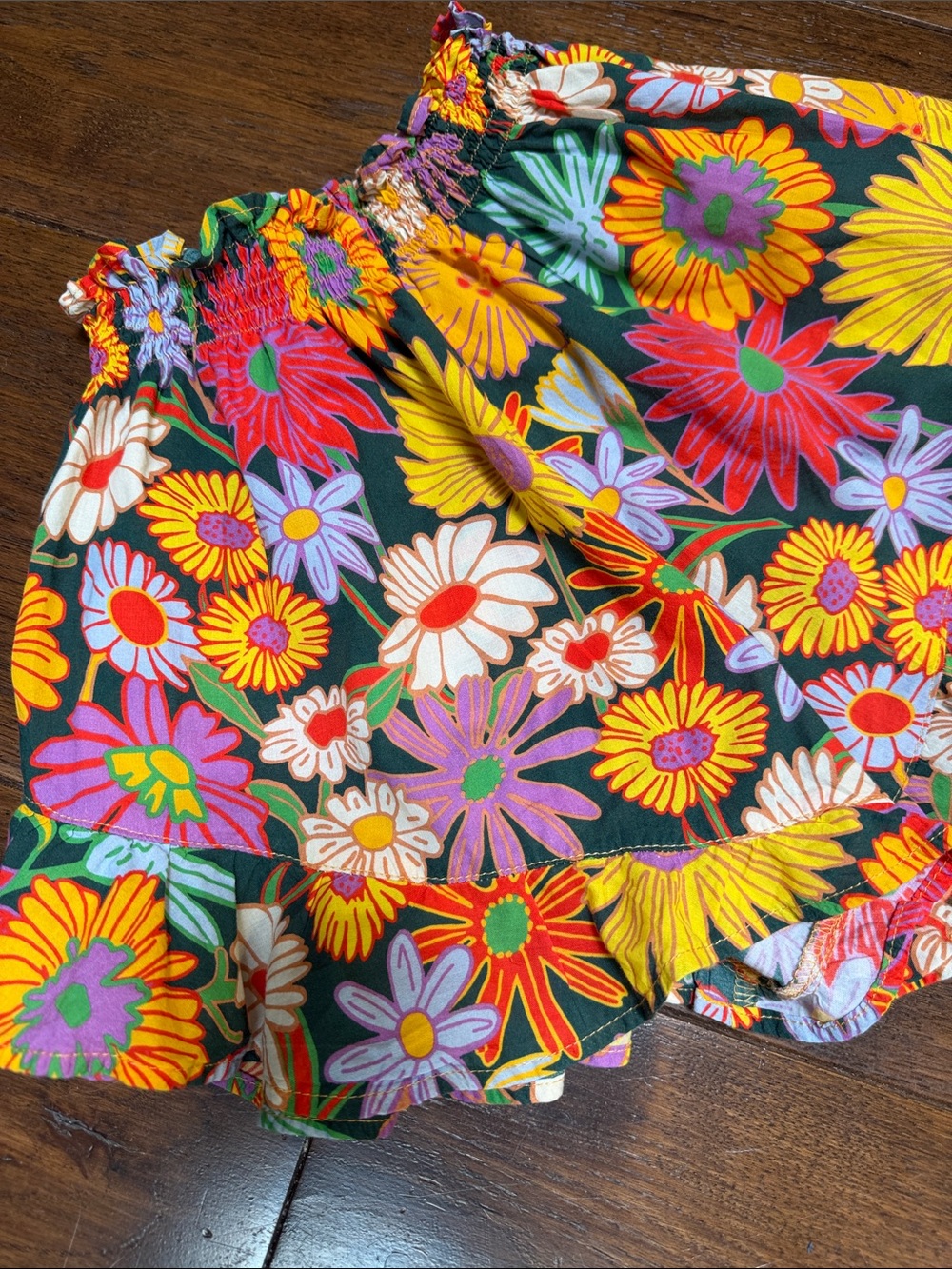 Montce - Women’s Floral Ruffle Boho Shorts - Coverup - Size: Medium - Picture 7 of 7